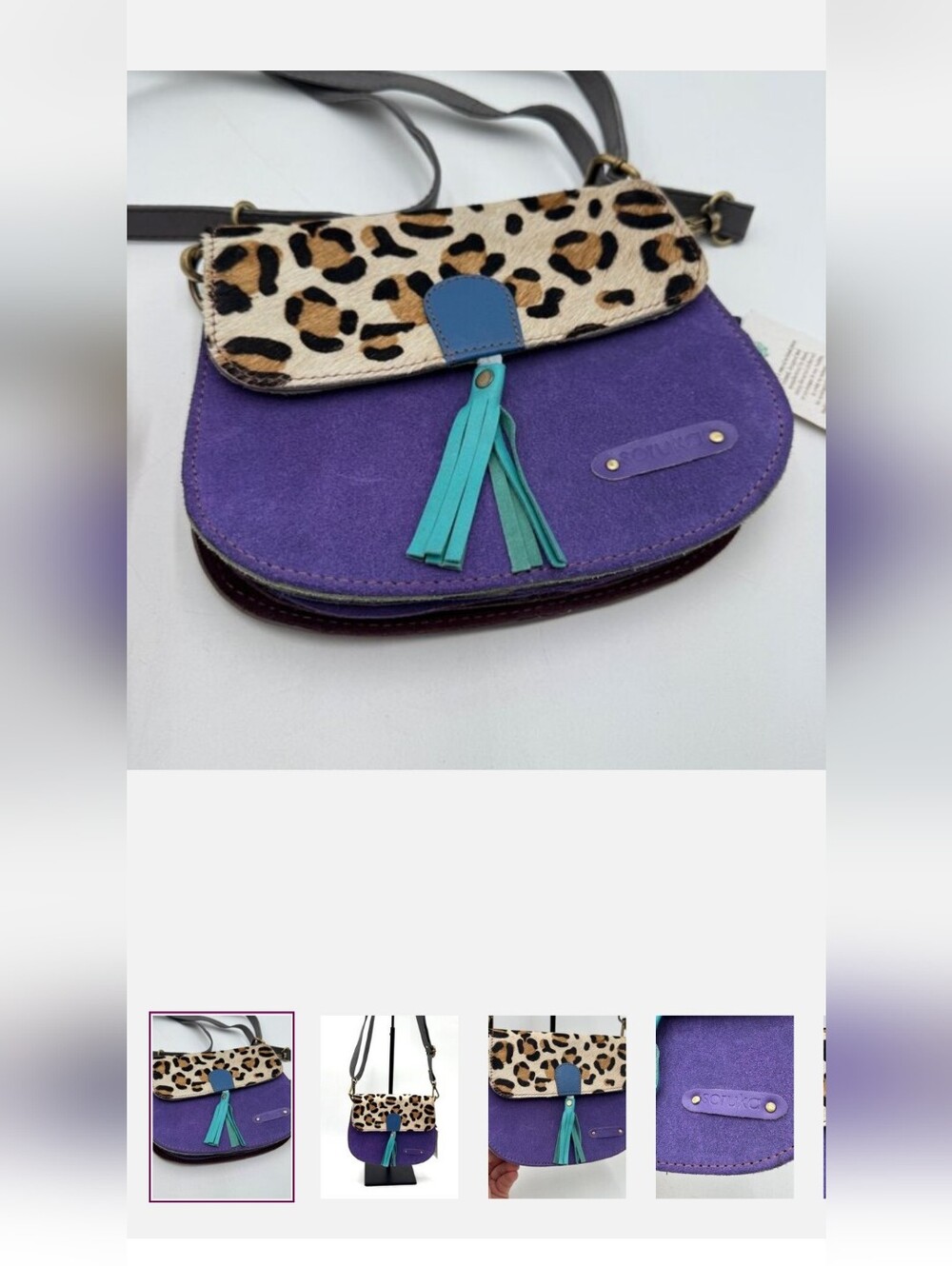Soruka - Olivia Suede Crossbody Bag Womens Purse Rare Fun Unique Cow hair accent